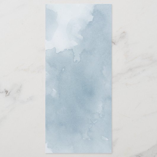 Indigo blauw bloemenmenu menu (Achterkant)