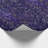  Indigo Blauw Damask Cadeaupapier (Hoek)