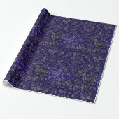  Indigo Blauw Damask Cadeaupapier (Uitgerold)