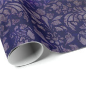  Indigo Blauw Damask Cadeaupapier (Rol Hoek)