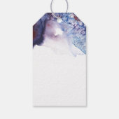 Indigo Blauw en Paarse Crystal Moderne Waterverf Cadeaulabel (Achterkant)