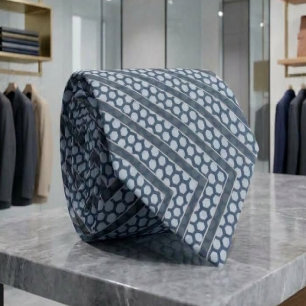 Indigo Blauw En Tropisch Pastelblauw Zeshoeken Stropdas