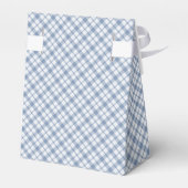 Indigo Blauw en Wit Preppy Controleert Tent Favor Bedankdoosjes (Achterkant)