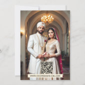 Indigo Blauw Goud Henna Na Uitnodiging van de Huwe (Achterkant)