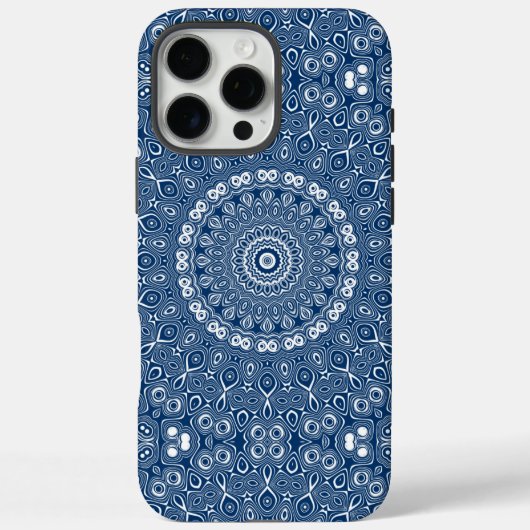 Indigo Blauw Mandala Patroon Case-Mate iPhone Case (Achterkant)