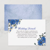 Indigo blauw marine middernacht trouwreceptie deta kaart (Voorkant / Achterkant)