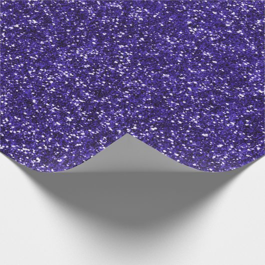 Indigo Blauw Navy Glitter Monochromatische Elegant Cadeaupapier (Hoek)