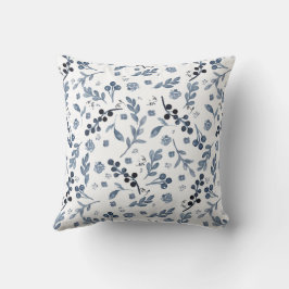 Indigo Blauw Waterverf 2-zijdig kussen