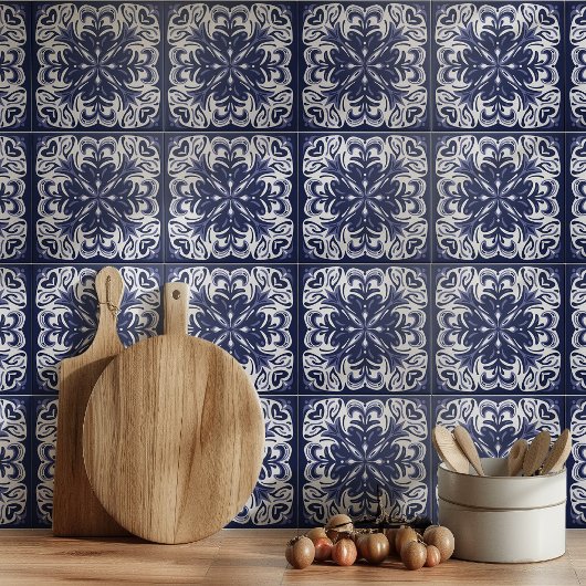 Indigo Blauw Wit Azulejo Mediterraan Tegeltje