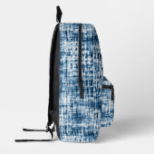 Indigo Blauw & Wit Shibori Patroon Cool Tienerjare Bedrukte Rugzak (Links)