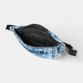 Indigo Blauw & Wit Shibori Patroon Koel Tiener Heuptasje (Open)