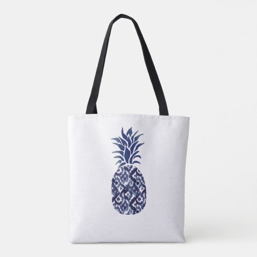 Indigo blauwe ananas canvas tas (Achterkant)