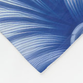 Indigo blauwe bloemen fleece deken (Hoek)