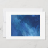 Indigo Blauwe Botanische bruiloft Kaart (Achterkant)