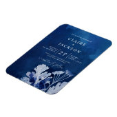 Indigo Blauwe Botanische bruiloft Magneet (Linkerzijde)