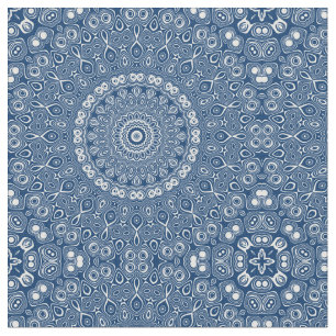 Indigo Blauwe Mandala Patroon Stof