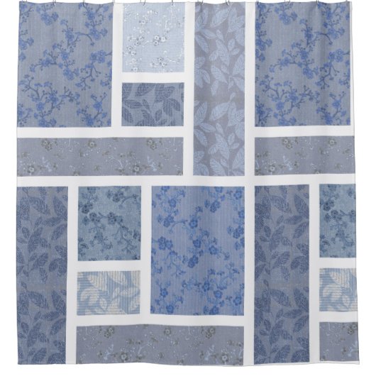 indigo blauwe marinewaterkant mooi douchegordijn (Voorkant)