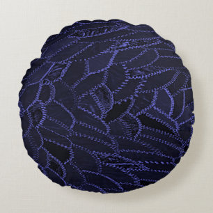 Indigo Blauwe Ronde Worpkussen Rond Kussen
