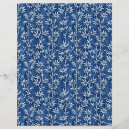 Indigo blauwe shibori bloemenpatroon plakboek papi
