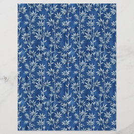 Indigo blauwe shibori bloemenpatroon plakboek papi