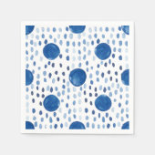 Indigo blauwe waterverf kleine en grote haarpunten servet (Voorkant)