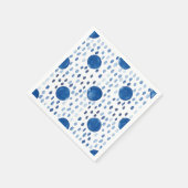 Indigo blauwe waterverf kleine en grote haarpunten servet (Hoek)