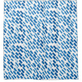 Indigo blauwe waterverf regendruppels shibori japa douchegordijn (Voorkant)