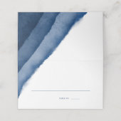 Indigo Blauwe Waterverf Trouwescorte / Plaatskaartje (Buitenkant ongevouwen)