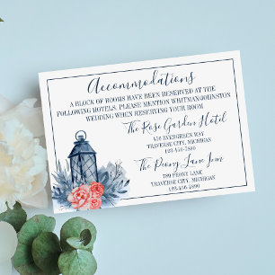 Indigo Bliss Floral Stems Lantern Accommodations Informatiekaartje