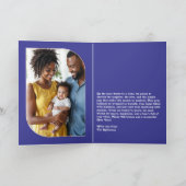 Indigo Bliss Happy New Year Retro Groovy Photo Feestdagen Kaart (Binnen)