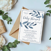 Indigo Bliss Waterverf Leaf Branch Baby shower Kaart