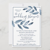Indigo Bliss Waterverf Leaf Branch Couples Shower Kaart (Voorkant)