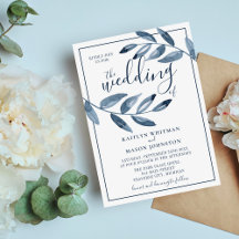 Indigo Bliss Waterverf Leaf Branch Wedding