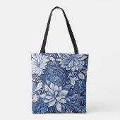indigo bloem tapijt tas (Achterkant)