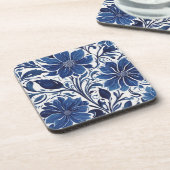 indigo bloem tuin coaster bier onderzetter (Linkerzijde)