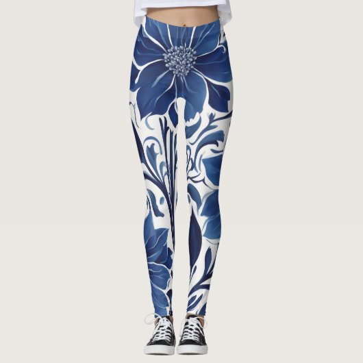 indigo bloem tuinleggingen leggings (Voorkant)