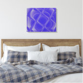 Indigo bloemblaadjes gemorfd omwikkeld canvas afdruk (Insitu (Slaapkamer))