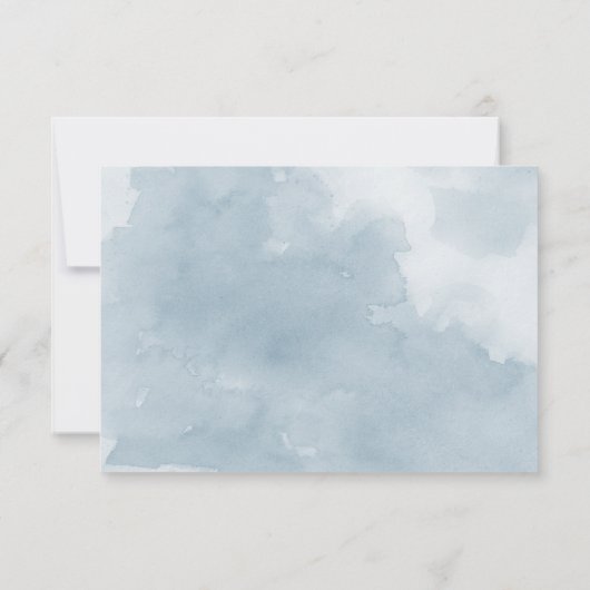 Indigo bloemen bruiloft details bijsluiter kaart (Achterkant)