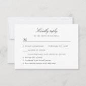 Indigo bloemen bruiloft reactie een maaltijdselect RSVP kaartje (Voorkant)