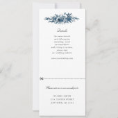 indigo bloemen bruiloft uitnodiging met aangehecht (Achterkant)
