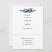 indigo bloemen bruiloft uitnodiging rsvp bijgevoeg (Achterkant)