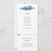 indigo bloemen trouwkaart met RSVP bijlage Kaart (Achterkant)