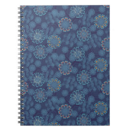 Indigo Bloemmotief Notitieboek