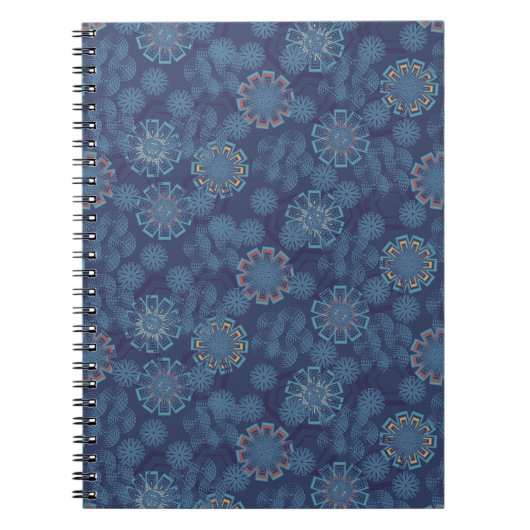 Indigo Bloemmotief Notitieboek (Voorkant)