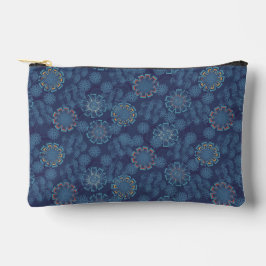 Indigo bloempatroon cosmetic tasje etui