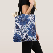 indigo bloemtuin tote tas (Dichtbij)