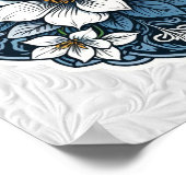 Indigo bloesem print (mat) (Hoek)