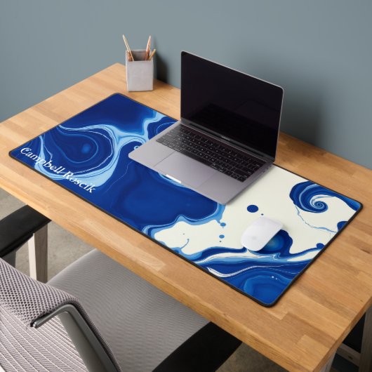 Indigo Blue Abstract Modern Professional Bureaumat (Kantoor 2)