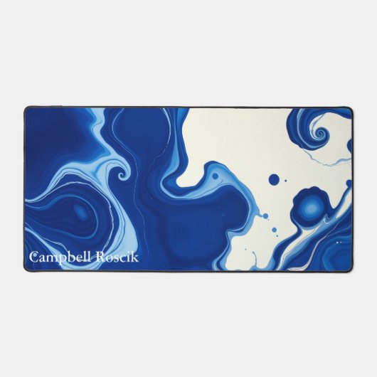 Indigo Blue Abstract Modern Professional Bureaumat (Voorkant)