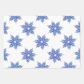 Indigo Blue Abstracte Waterverf Snowflakes Inpakpapier Vel (Voorkant 2)